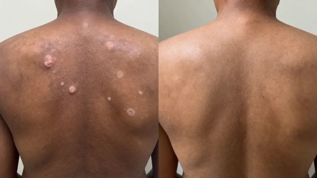 Hasil sebelum dan sesudah pemakaian Sabun Cabiyes - panu